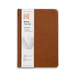 TRU RED - TRU RED™ 5.5” x 8” Medium Hard Cover Narrow Ruled Journal, (TR61950) - Cognac
