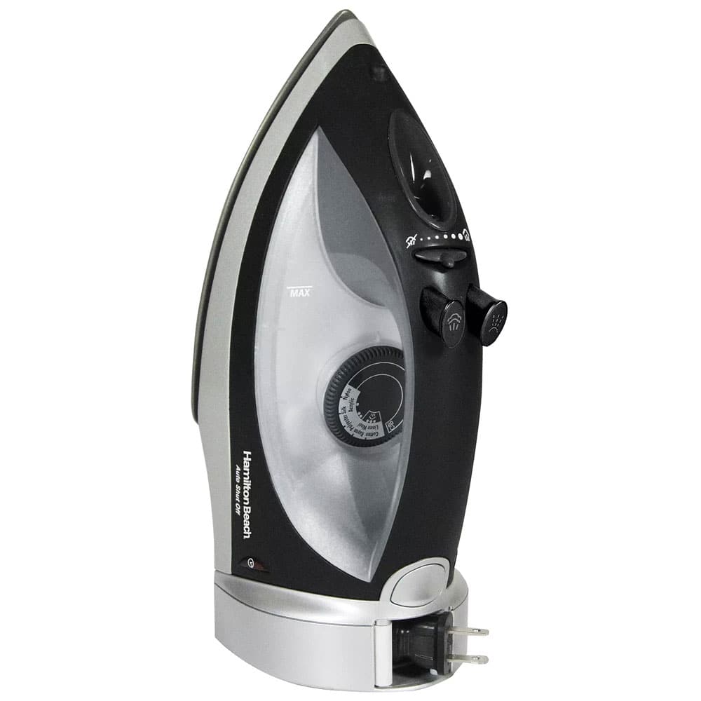 Hamilton Beach - Nonstick Iron with Retractable Cord - Black/Chrome