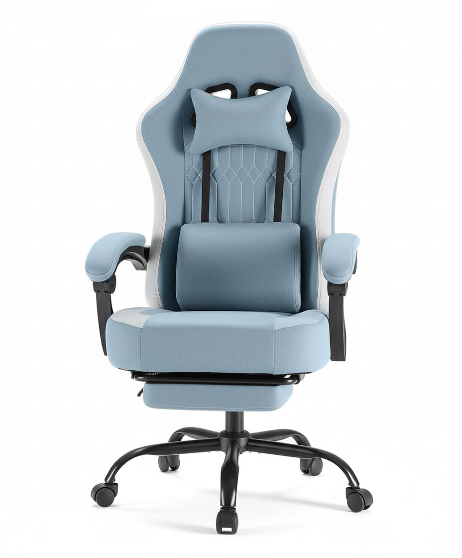 AOITUN - Computer Gaming Chair High Back Ergonomic, Value for Daily Use - Blue