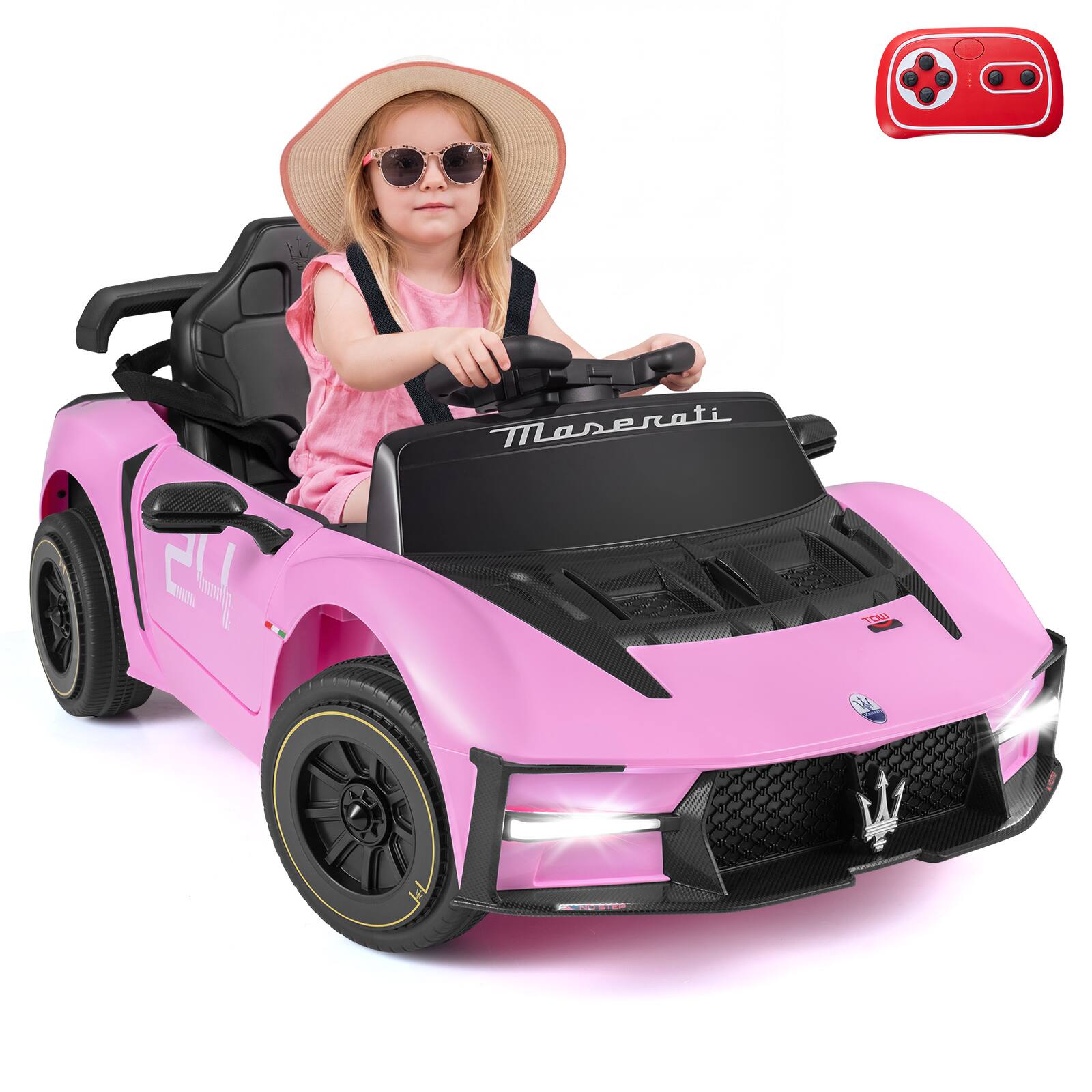 Alt View 1. Costway - Costway 12V Kids Ride on Car Maserati Licensedwith 2.4G Remote Control, Music - Pink.