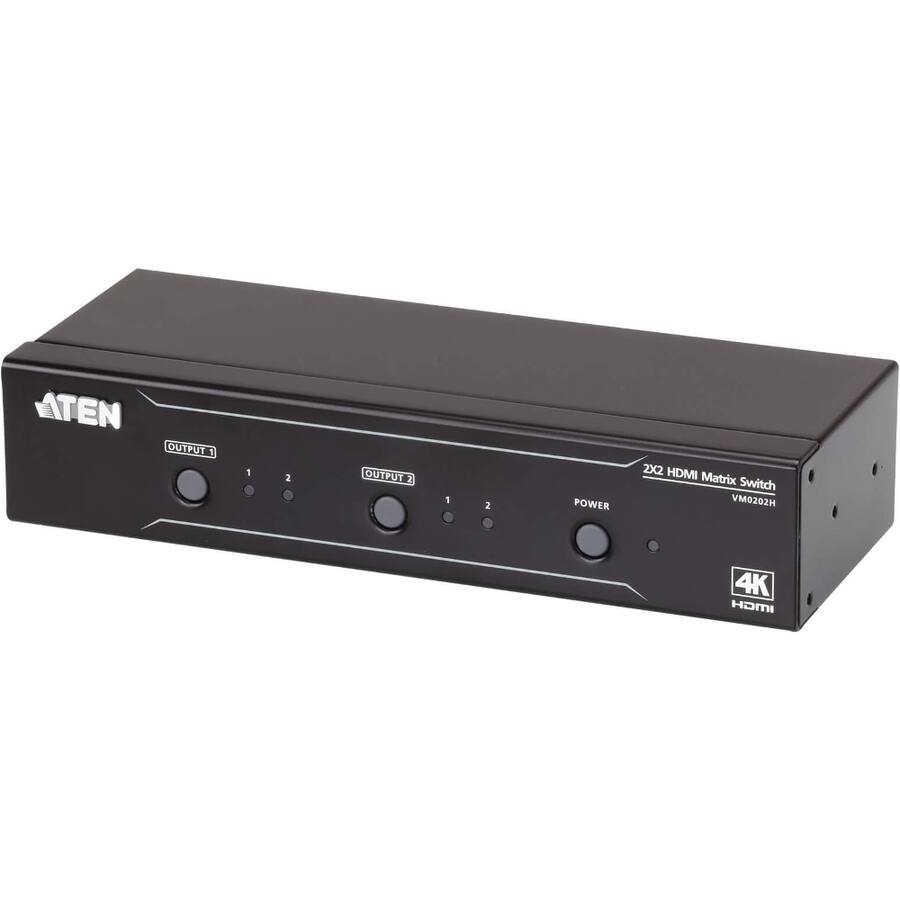 TEN OUTPUT 1 2 OUTPUT 7 1 2 POWER 2X2 HDMI Matrix Switch VM0202H 4K HDMI