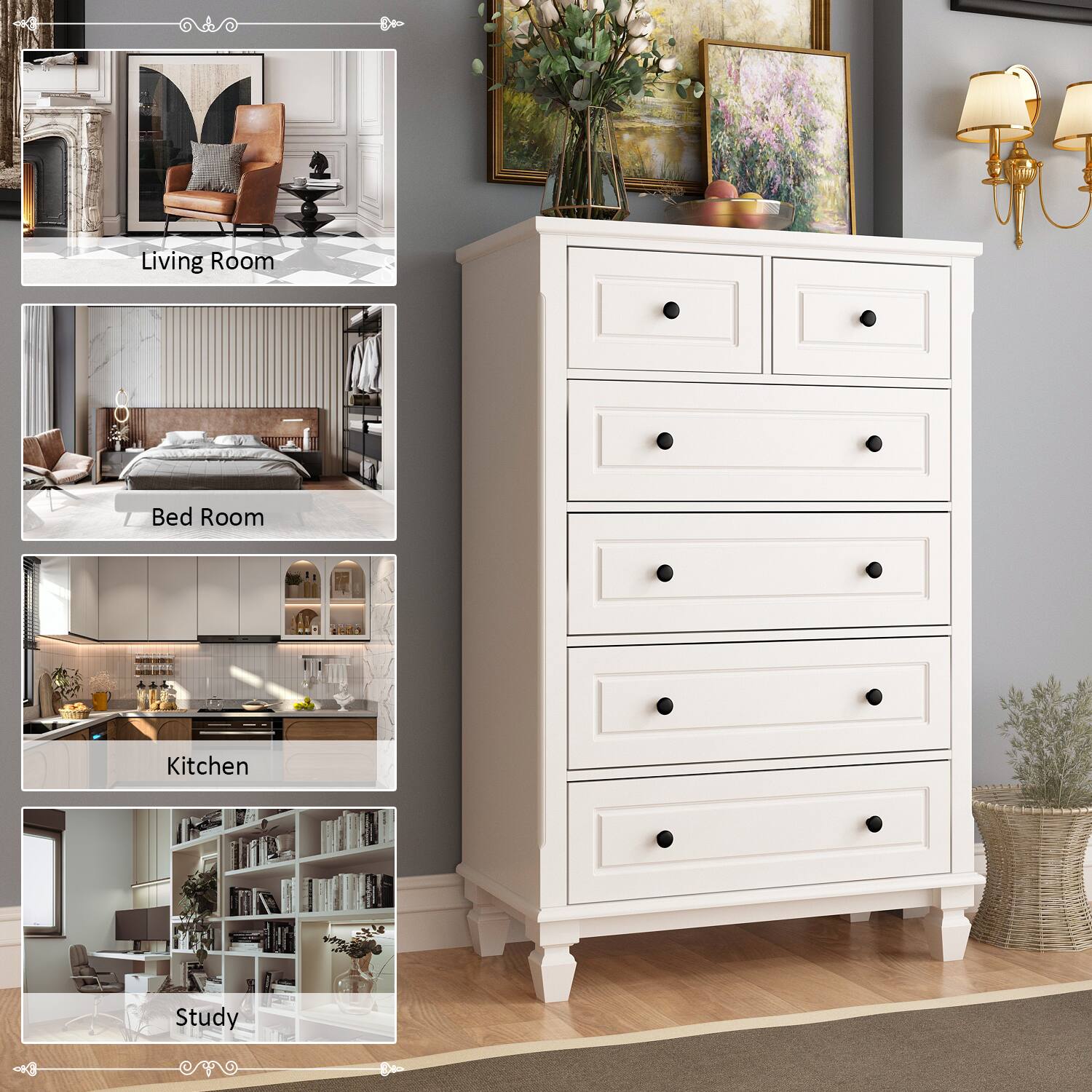FUFU&GAGA Vertical Dresser with Anti Tip – Multi Drawer Storage