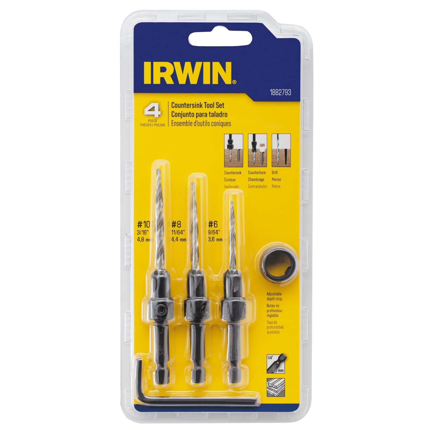 Irwin - #6, #8 and #10 Countersink Set 4 pc price history on PriceWatchPro