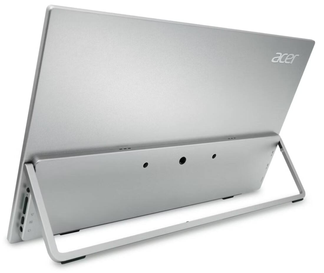 Alt View 2. Acer - Acer 16" Portable IPS Monitor, 6ms Response Time, Anti-Glare, HDR10, Built-in Speakers, Mini HDMI & DKZ Hub 2 Pack - Black/Silver.