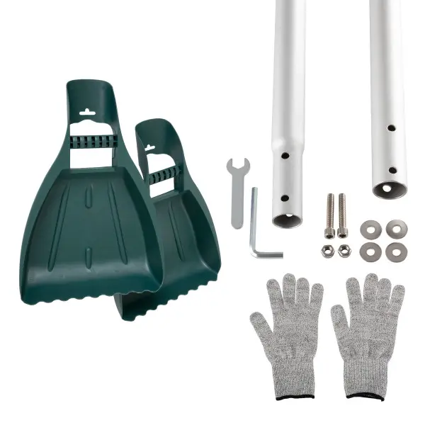 Left. Pure Garden - Metal Leaf Rake and Leaf Scoops Set.