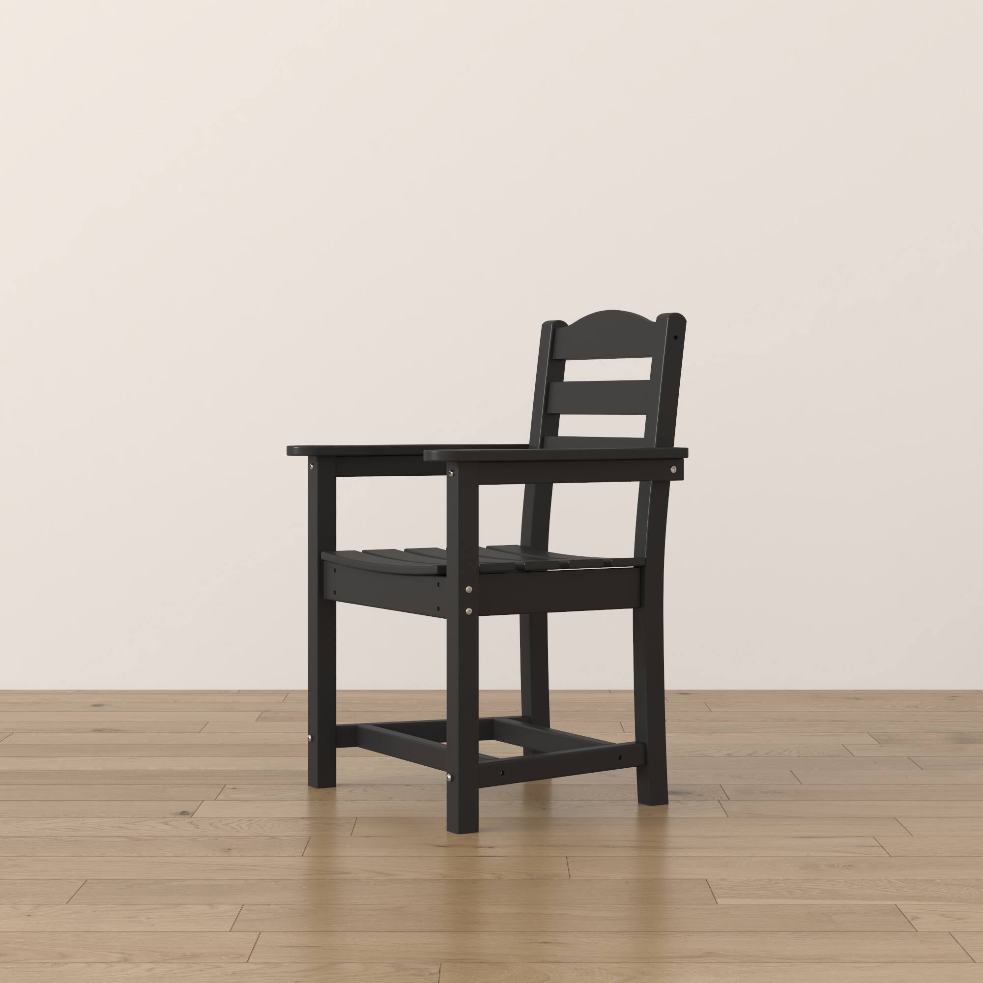 Alt View 7. Famapy - Pairs of HDPE Outdoor Dining Chair - 4 Colors Weatherproof Patio Armchair for Garden, Poolside 330LBS Capacity - Black.