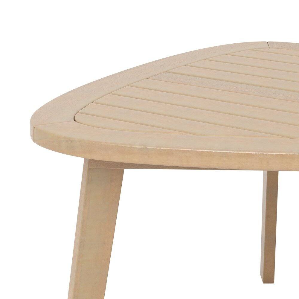Alt View 1. Outdoor Escape - Solid Wood Patio End Table in Beige, Small Outdoor Table for Patios - Beige.