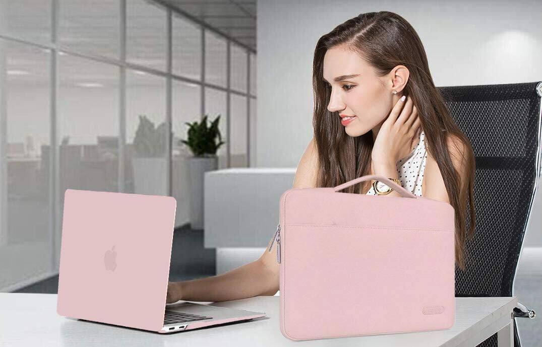 Alt View 3. mosiso - 5-in-1 MacBook Air 13 Case and Sleeve Kit A2337/A2179/A1932 - Rose Quartz.