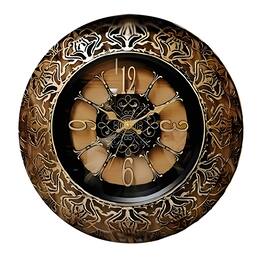 FC Design - 20"H Bronze & Black Ornate Filigree-Style Round Wall Clock - Multicolor