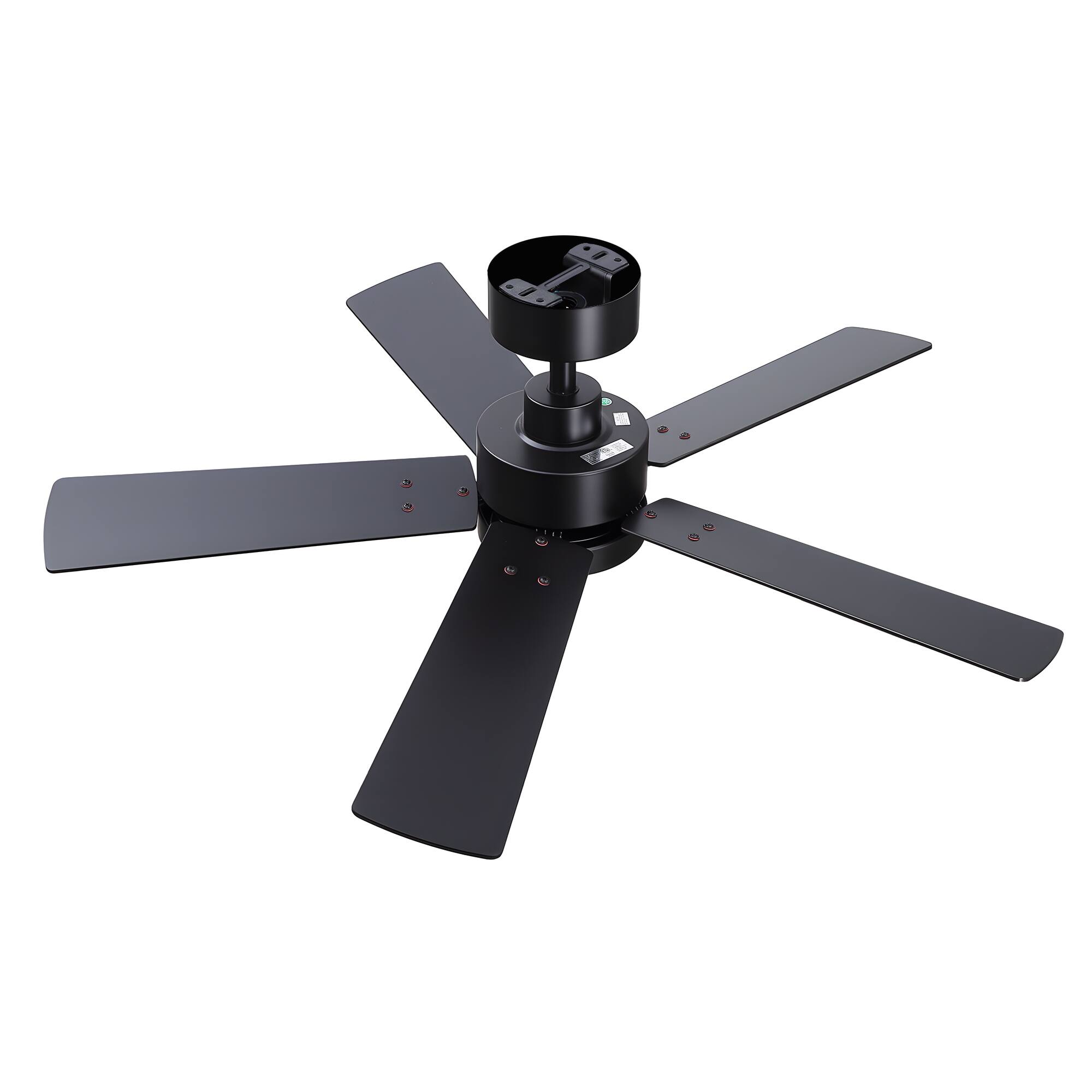 Alt View 10. Breezary - 42-Inch Ceiling Fan with LED Light, 5 MDF Blades, DC Motor, 6-Speed Remote, 1/4h Timer, Tri-Color Dimmable, Acrylic Shad - Matte Black.