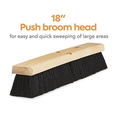 18" Push broom head for easy and quick sweeping of large areas