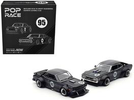 Pop Race - Skyline GT-R V8 Drift "Hakosuka" RHD #95 Datsun Laurel C130 RHD 2-Car Set 1/64 Hong Kong Toycar 2025 - Black