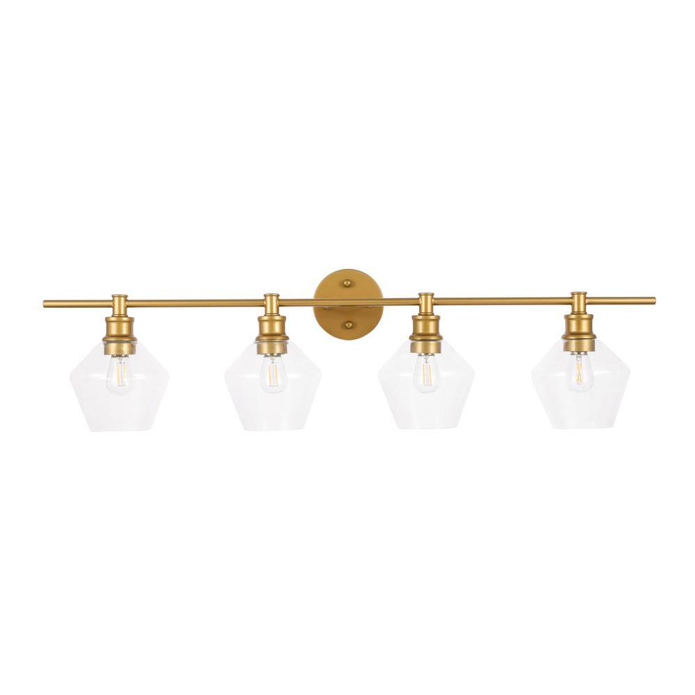 Alt View 1. Living District - Gene 4 light Brass and Clear glass Wall sconce - Brass And Clear Glass.