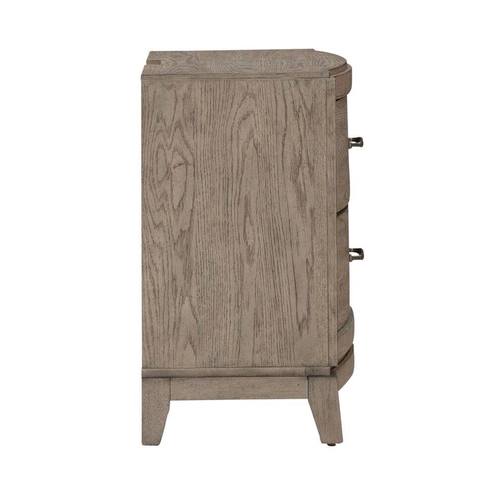 Back. Liberty Furniture Industries - Bedroom Nightstand with Charging Station AC, USB-A, USB-C - Burnished Beige Oak - Burnished Beige.