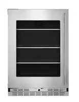 KitchenAid - 5.2 Cu. Ft. Undercounter Refrigerator Glass Door and Shelves with Metallic Accents - PrintShield Stainless Finish - Front_Zoom