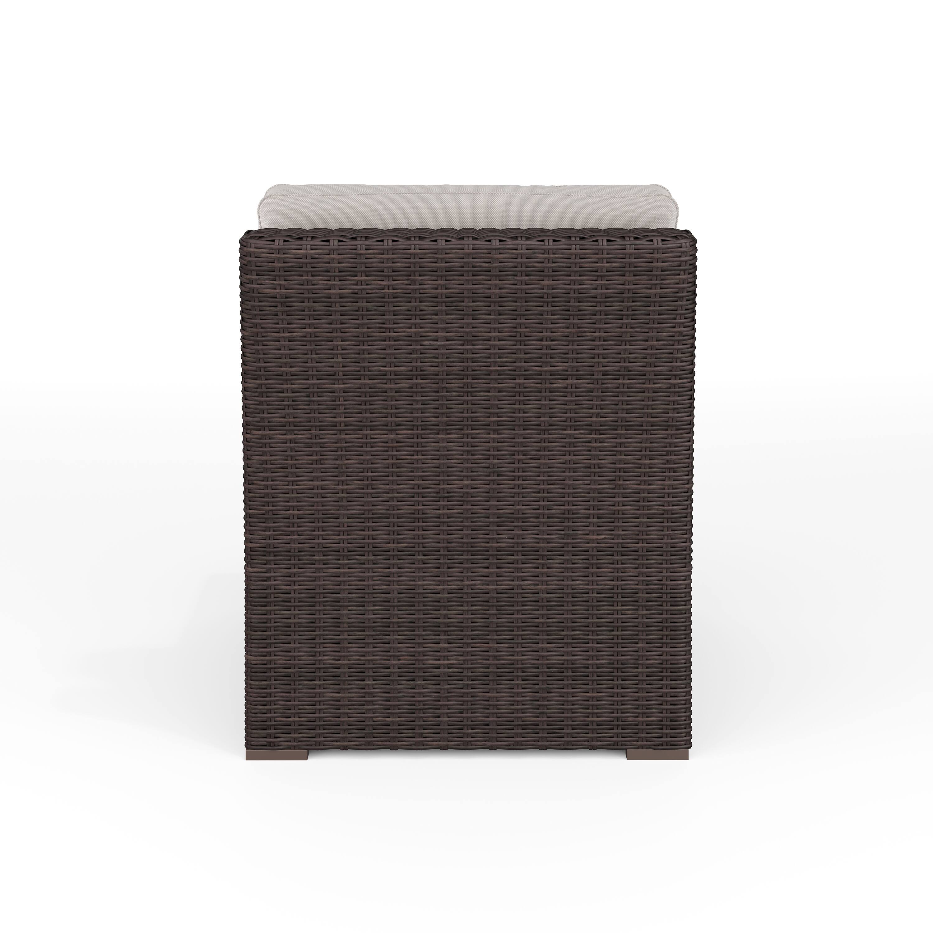 Alt View 7. Martha Stewart - Bedford Outdoor Modular Rattan Wicker Patio Sectional Sofa Center Seat - Tan Cushions/Brown Frame.