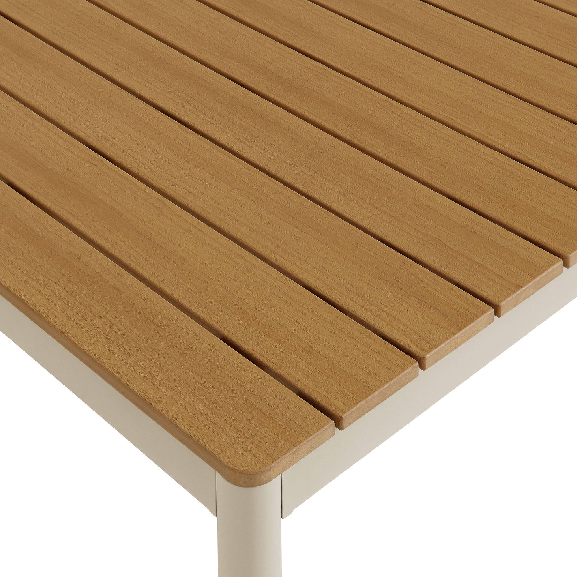 Alt View 5. Modway - Finn 71" Outdoor Patio Aluminum Dining Table with Faux Wood Top by Modway - Natural.