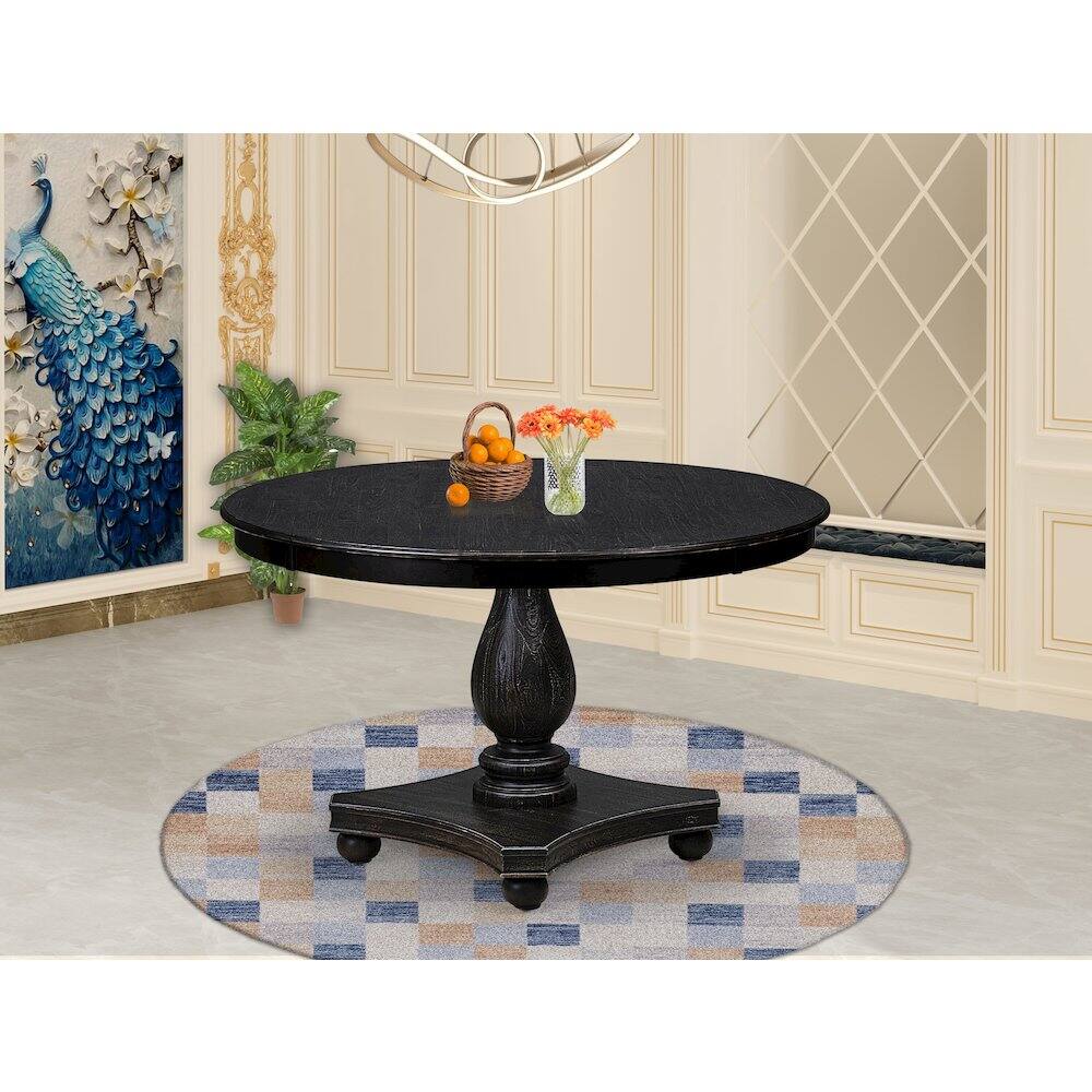 Alt View 1. East West Furniture - Mid Century Dining Table - Black.