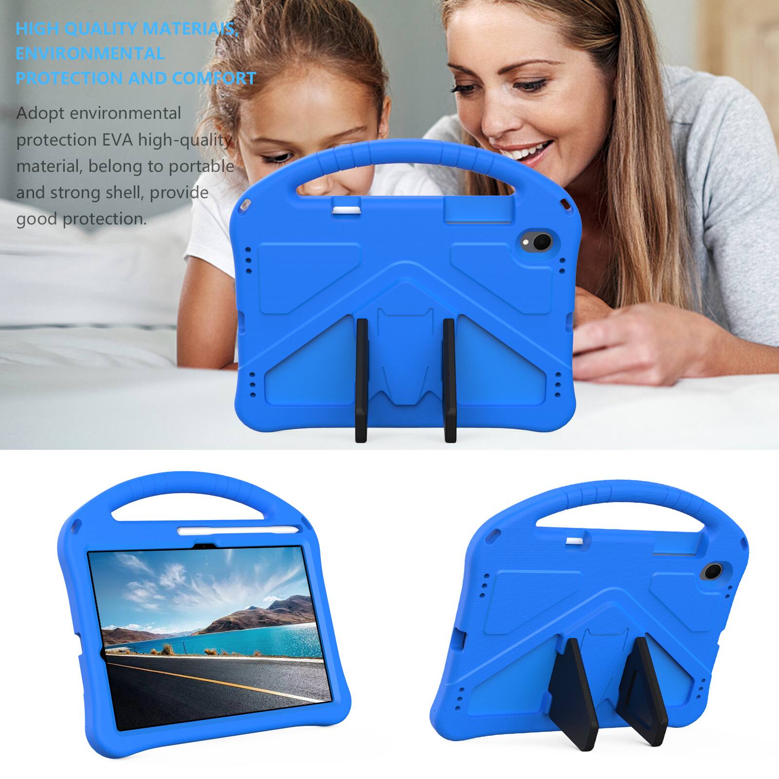 HIGH QUALITY MATERIALS, ENVIRONMENTAL PROTECTION AND COMFORT

Adopt environmental protection EVA high-quality material, belong to portable and strong shell, provide good protection.