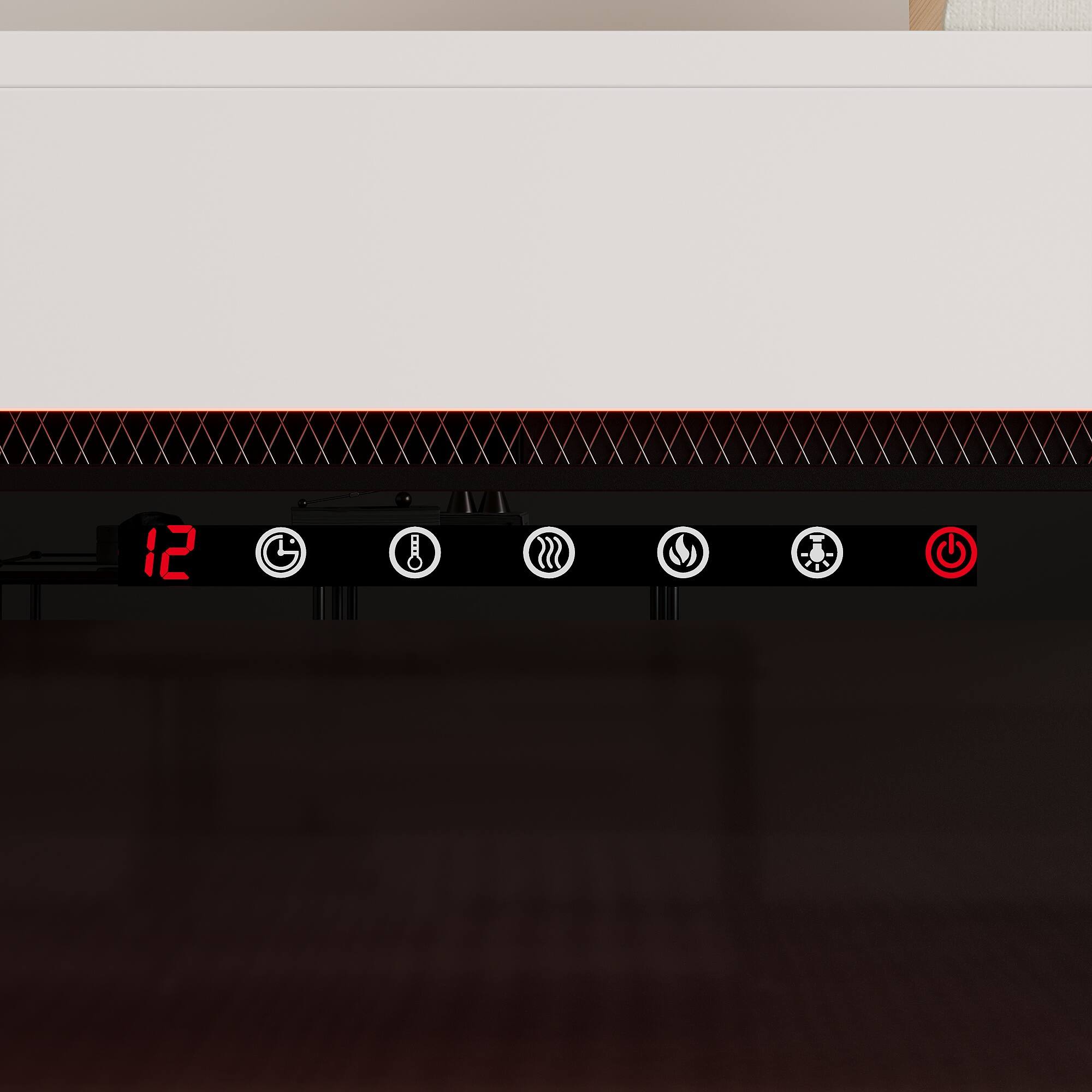 Alt View 8. Famapy - Fireplace TV Stand with 12 Color LED Lights, Electric Heater Media Console Entertainment Center with Storage - White & Black.