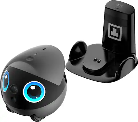 Front. Enabot - EBO Air 2 Plus FamilyBot with 3K Res, AI Assistant, 2-Way Video, Smart Patrol, 32-GB SD Card, Charging Dock, AC Adapter - Orbit Gray.