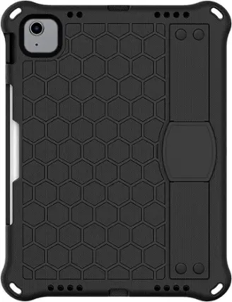 Front. SaharaCase - Raider Series DualShock Hand Strap Case for Apple iPad Air 10.9" (4th/5th Gen) and iPad Air 11" (M2 2024 and M3 2025) - Black.