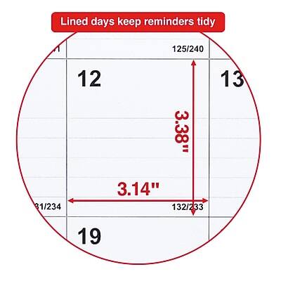 Lined days keep reminders tidy

125/240

12

3.38"

13

3.14"

132/233

19

11/234