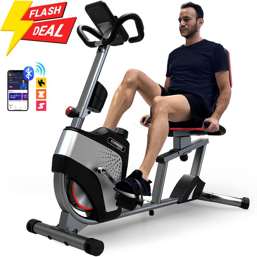 HARISON - Magnetic Recumbent Exercise Bike, Recumbent bikes for Adult and Seniors (BBB50) - Black