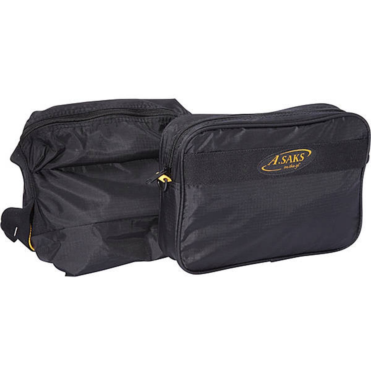 Back. A.Saks - 22" Carry On Nylon Duffel Bag w/Pouch - Black.