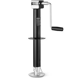 VEVOR - 5000 lbs A-Frame Trailer Jack,15-Inch Vertical Travel, Trailer Lift Jack with Adjustable 7-Level Drop Leg & Drill Socket - Silver;Black