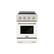 Front. ZLINE - 24 in. Wide 3 Elements Autograph 3.2 cu. ft. Paramount Freestanding Induction Range in Satin Steel with Gold Accents - White Matte.