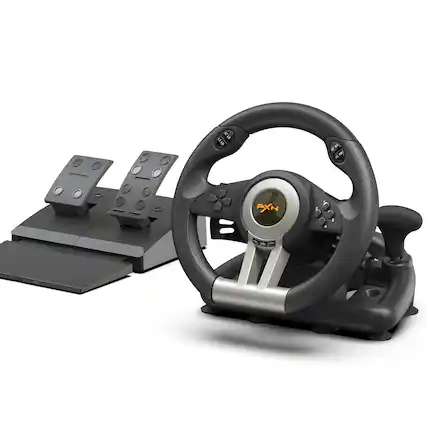 Front. PXN - PXN V3 PRO Racing Wheel 180° USB Steering Wheel with Pedals for PC Xbox One Series S/X PS3 PS4 Switch Universal - Black.