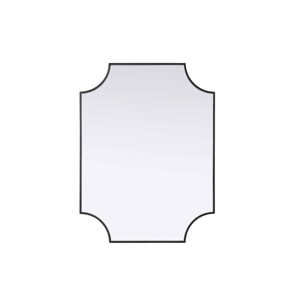 Alt View 3. Elegant Kitchen and Bath - Notched Metal Mirror 27x36 inch in Black - Black.