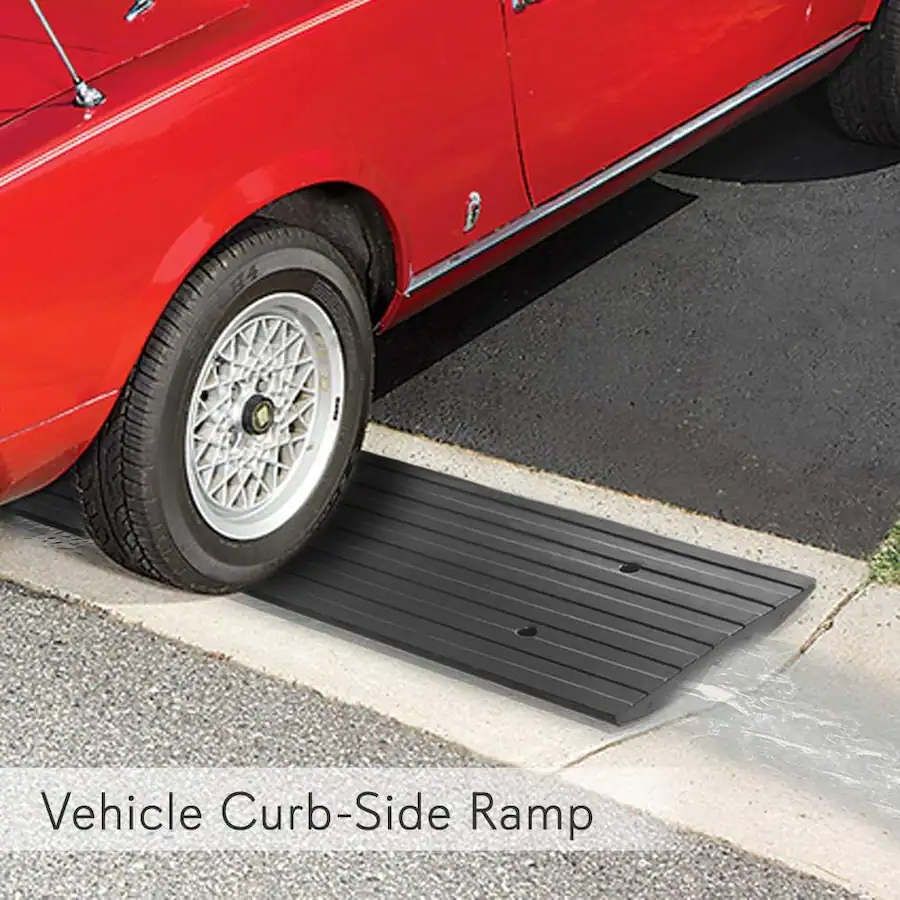 Pyle Adjustable Car Driveway Curb Ramp Set – 3 Pack for Trucks ...