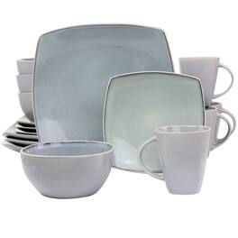 Gibson - Elite Soho Lounge 16 Piece Stoneware Dinnerware Set in Light Grey - Light Gray