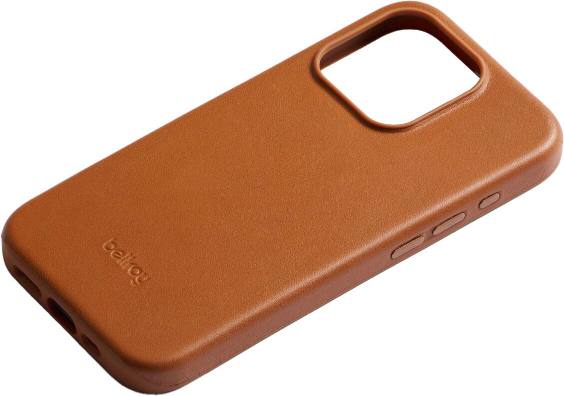 Left. Bellroy - iPhone 15 Pro Max Leather Phone Case - Terracotta.