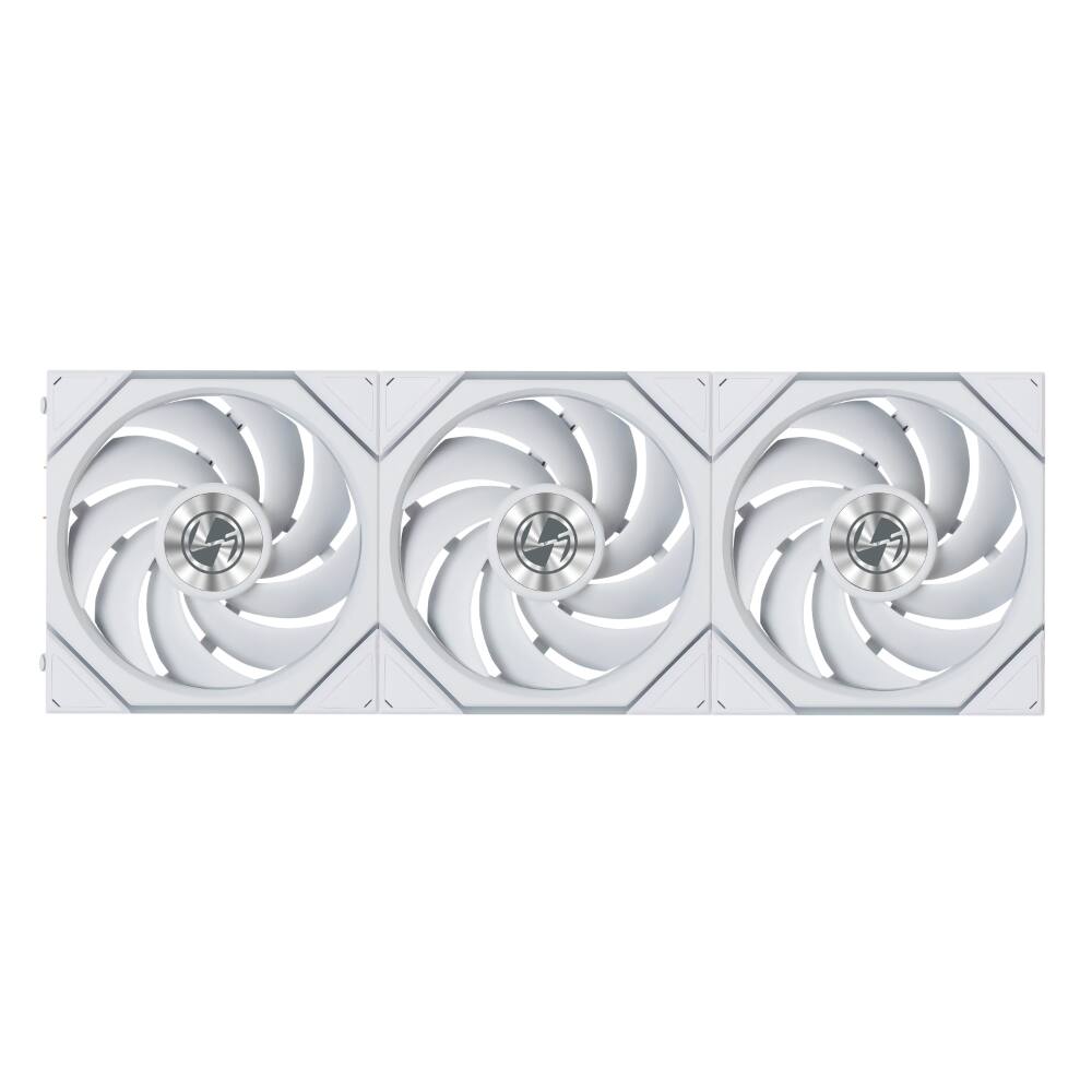 Left. Lian Li - UNI FAN TL Flex 120mm Normal Blade (NOT Reverse) ARGB Fan, 3 Pack, Infinity Mirror, Controller Included (12TL1F3W) - White.