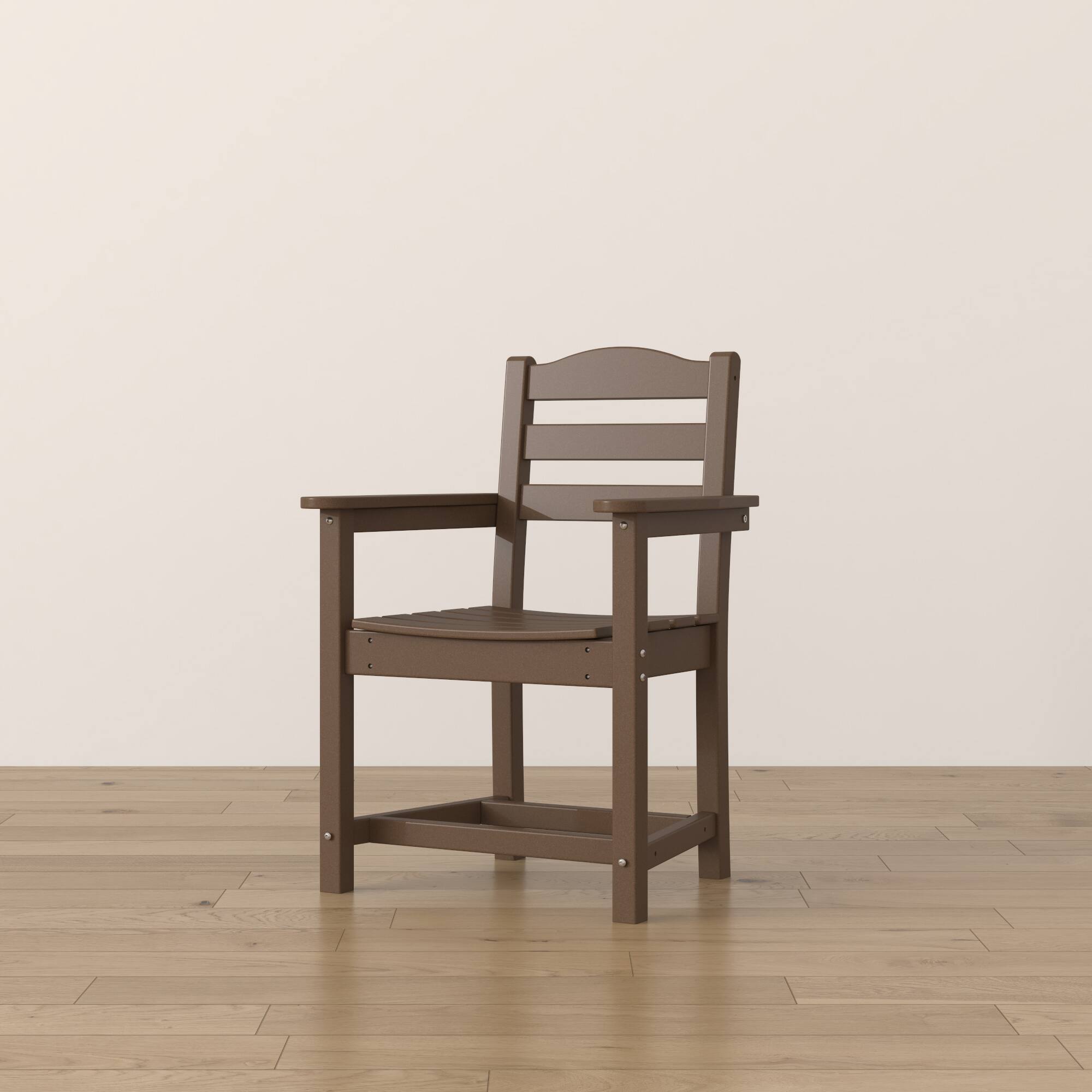 Alt View 8. Famapy - Pairs of HDPE Outdoor Dining Chair - 4 Colors Weatherproof Patio Armchair for Garden, Poolside 330LBS Capacity - Dark Brown.