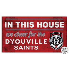 Jardine - D'youville Saints 11" x 20" Indoor/Outdoor In This House Sign - Red