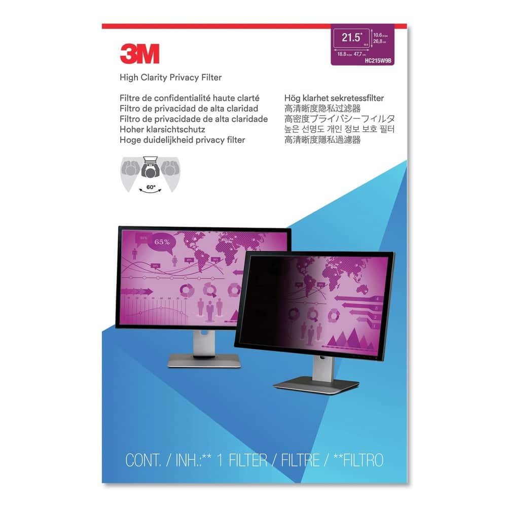 3M - HC215W9B 16:9 Aspect Ratio High Clarity Privacy Filter for 21.5 in. Widescreen Flat Panel Monitor - Black