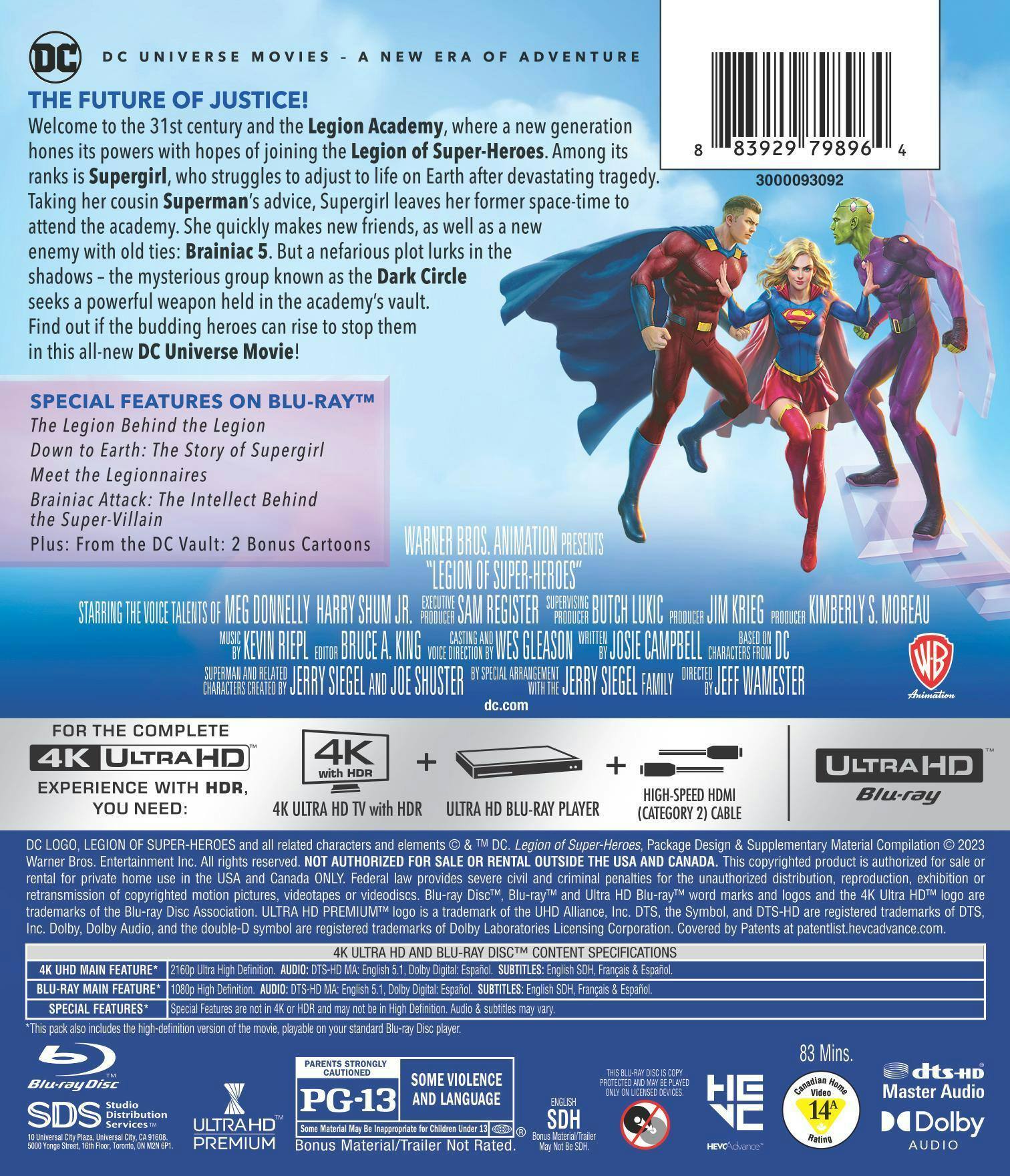 Back. Legion of Super-Heroes (DC)   - 4K Blu-Ray.