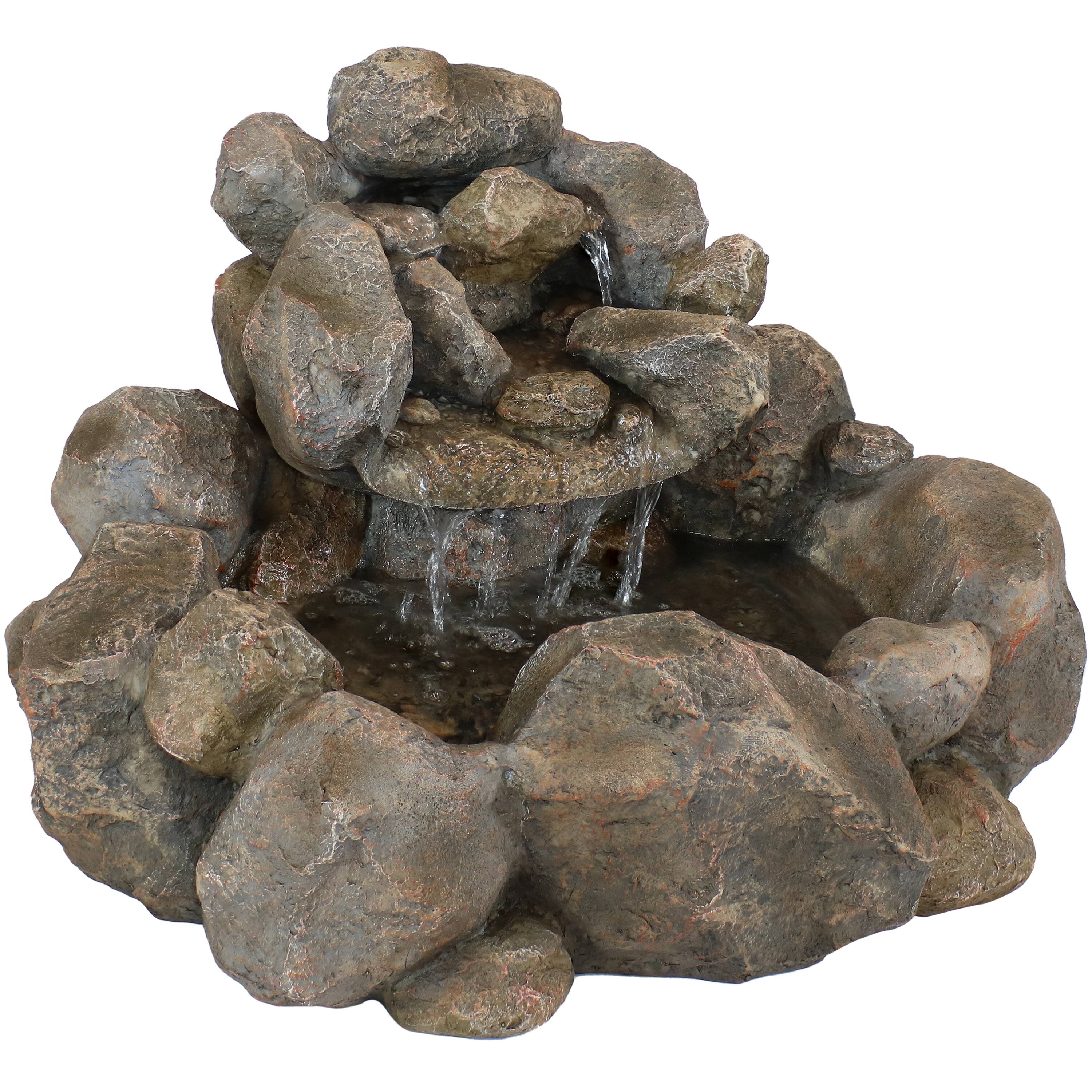 Sunnydaze - Electric Resin Rocky Ravine Outdoor Water Fountain - 18 in - Gray price history on PriceWatchPro