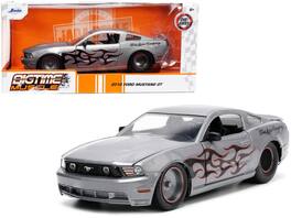 Jada - 2010 Ford Mustang GT with Flames "Ford Motor Company" "Bigtime Muscle" Series 1/24 - Gray Metallic