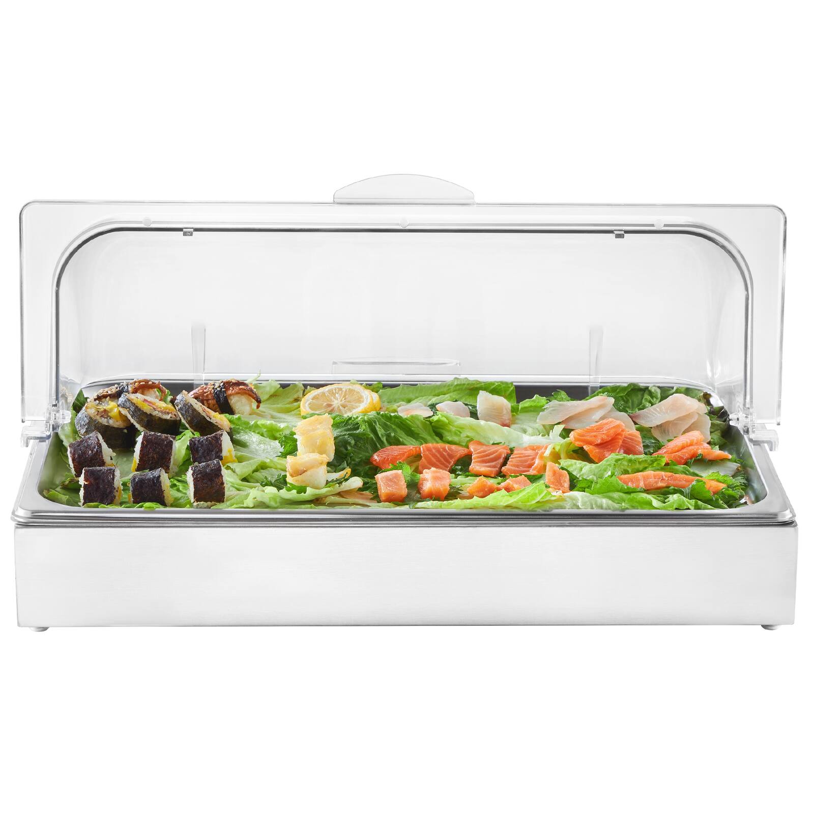 Alt View 5. VEVOR - Countertop Food Serving Display Container, 1 x 1 Pan Stainless Steel Food Serving Tray - Stainless Steel Silver.