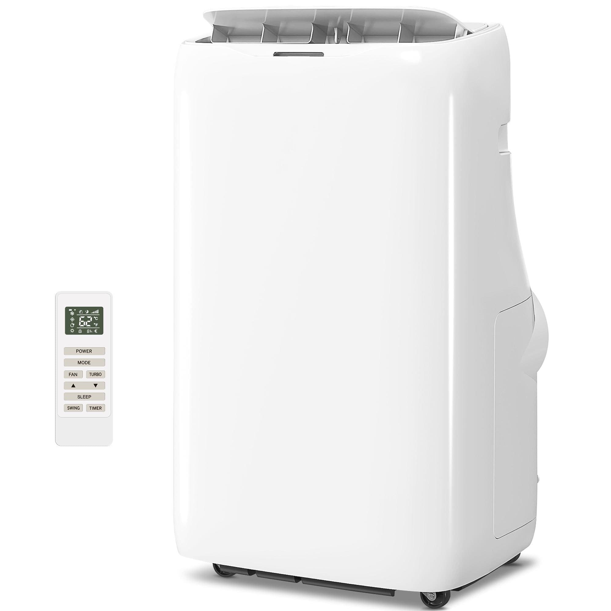 Resenkos - 14000 BTU Portable Air Conditioner, Inverter & Dual Hose AC Unit w/ Cool, Dehumidifier, Window Kit, - White