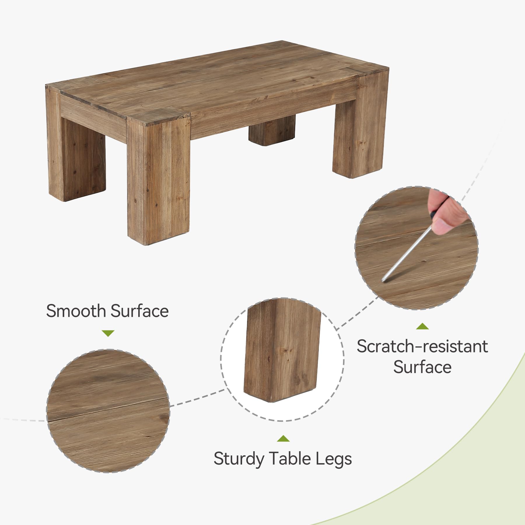 - Smooth Surface
- Scratch-resistant Surface
- Sturdy Table Legs