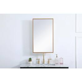 Elegant Decor - Metal mirror medicine cabinet 17 inch x 28 inch - Brass