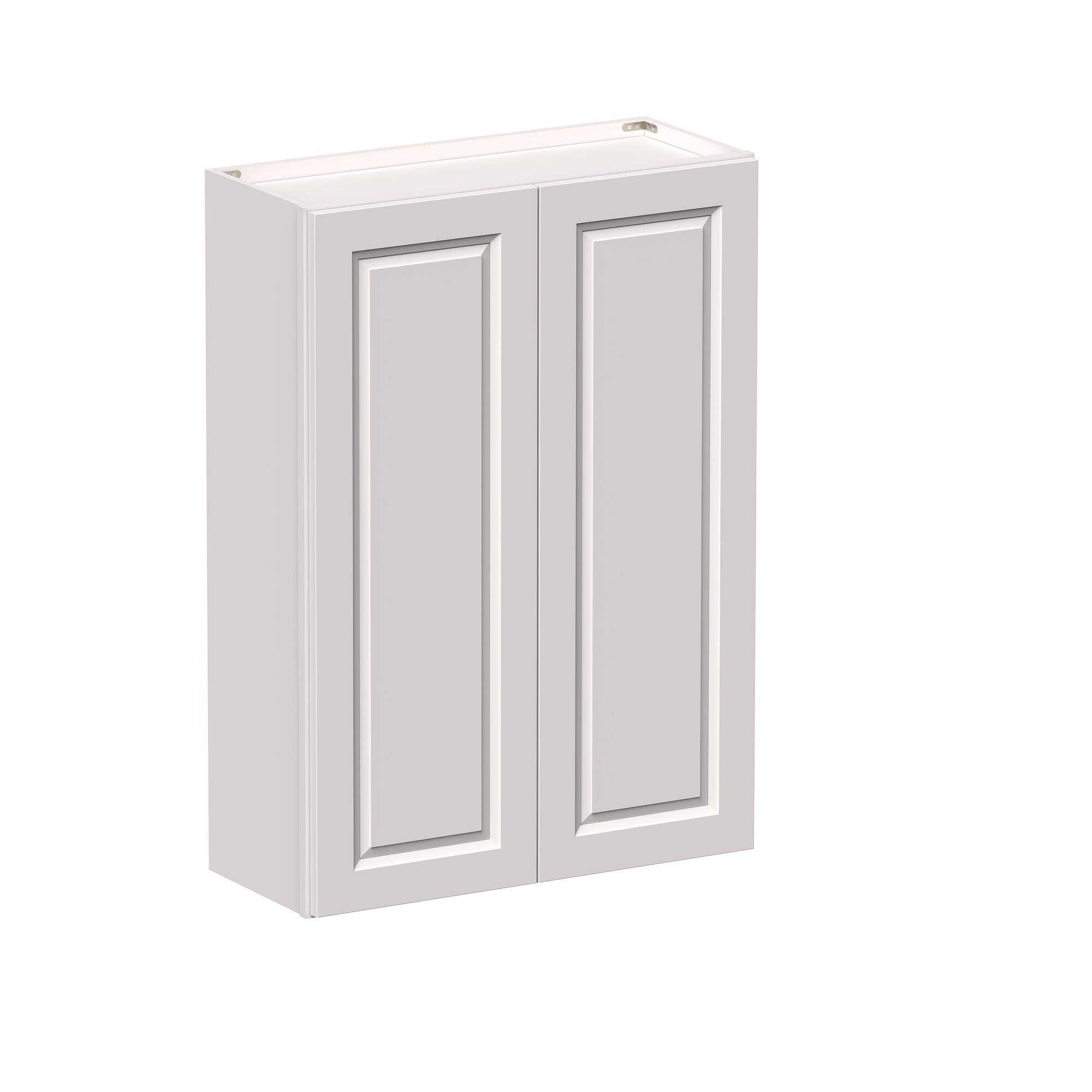 Angle. Boyel Living - 30-in W x 42-in H x 12-in D Shaker RTA Kitchen Wall Cabinet with Soft-Close Doors - Glacier White.