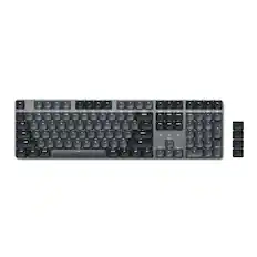 Front. Satechi - Satechi SM3 Full-Size Mechanical Keyboard, Backlit Bluetooth/2.4GHz/USB-C, 108 Keys - Dark Gray/Gray - Dark Gray/Gray.