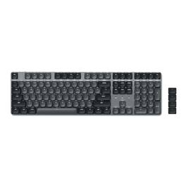 Satechi - SM3 Full-Size Mechanical Keyboard, Backlit Bluetooth/2.4GHz/USB-C, 108 Keys - Dark Gray/Gray